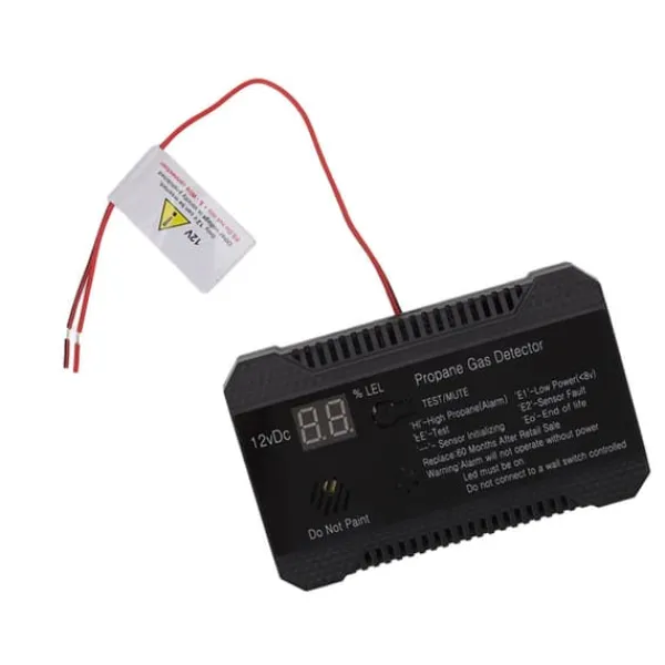 Lækagedetektorer^Propangasdetektor til autocampere med høj 85dB alarmlyd - UL-certificeret sensor (sort)