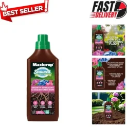 New Protect Against Yellowing: 1L Organic Sequestered Iron & Seaweed Plant Nutrition Gødningsmidler