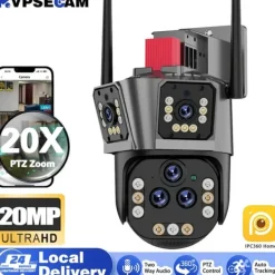 Sikkerhedsmonitorer & Videokameraer^PTZ Kamera, 10K Opløsning, Smart Sporings Teknologi,EU Stik, 20MP 20X Kamera