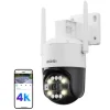 Sikkerhedsmonitorer & Videokameraer^PTZ Sikkerhedskamera, AI Detektion, 4K Ultra HD Opløsning,8MP