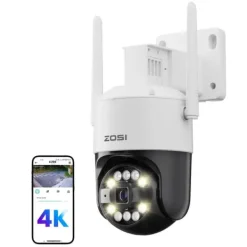 Sikkerhedsmonitorer & Videokameraer^PTZ Sikkerhedskamera, AI Detektion, 4K Ultra HD Opløsning,8MP