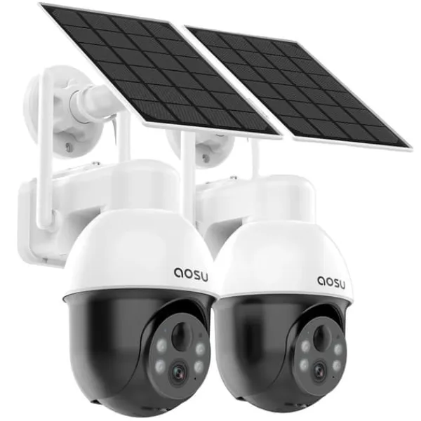 Best PTZ Solkamera, 5MP Opløsning, To-Vejs Lyd,4mm, 2PCS, EU Stik Sikkerhedsmonitorer & Videokameraer