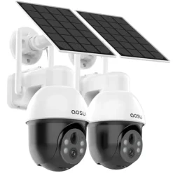 Best PTZ Solkamera, 5MP Opløsning, To-Vejs Lyd,4mm, 2PCS, EU Stik Sikkerhedsmonitorer & Videokameraer