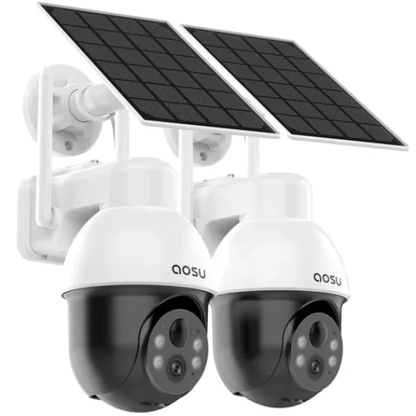 Best PTZ Solkamera, 5MP Opløsning, To-Vejs Lyd,4mm, 2PCS, EU Stik Sikkerhedsmonitorer & Videokameraer