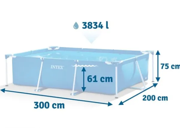 Hot Ramme havepool 300 x 200 x 75 cm 2 i 1 INTEX 28272 Pooler