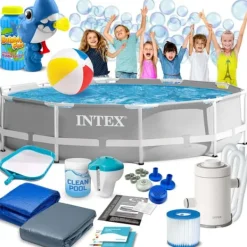 New Rammehavepool 305 x 76 cm 15-i-1 INTEX 26702 + boblemaskine GRATIS Pooler