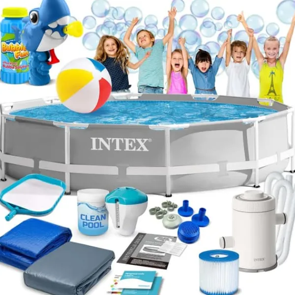 New Rammehavepool 305 x 76 cm 15-i-1 INTEX 26702 + boblemaskine GRATIS Pooler