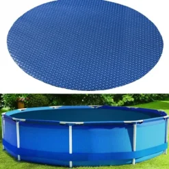 Viking Choice Pool- & Spatilbehør^RAMROXX 12ft Solardække til pool - UV-bestandig, blåt, reducerer fordampning & holder poolen ren