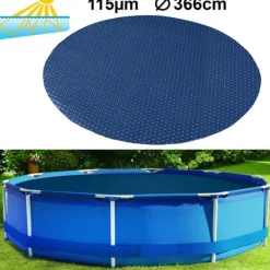 Discount RAMROXX poolovertræk varme sort/blå - 366 cm Pool- & Spatilbehør
