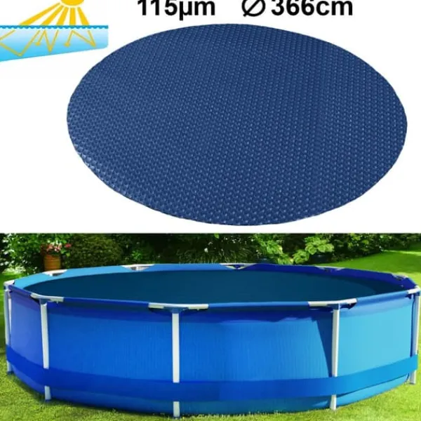 Discount RAMROXX poolovertræk varme sort/blå - 366 cm Pool- & Spatilbehør