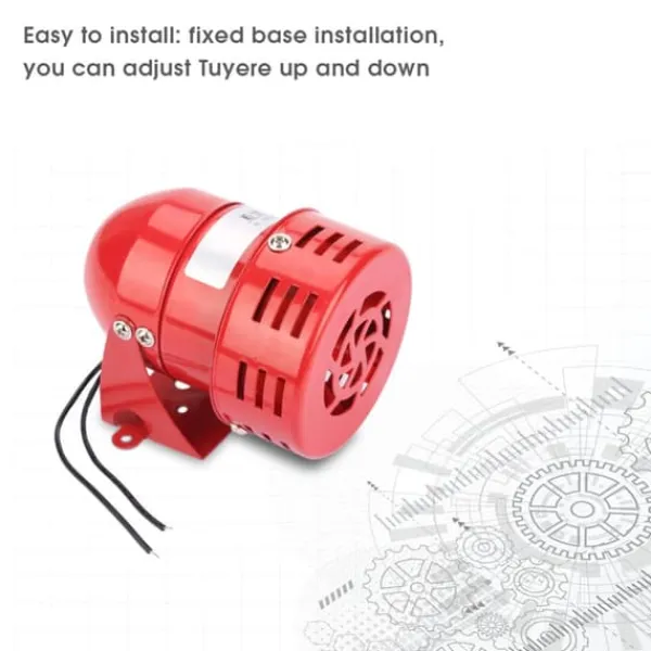 Brandalarm^Rød mini metalmotoralarm - industriel lyd elektrisk tyverisikring