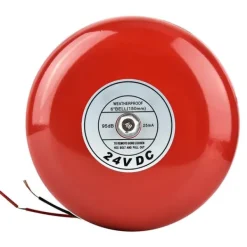 Rød 24V metal rund alarmklokke til sikkerhed og brandalarm Brandalarm