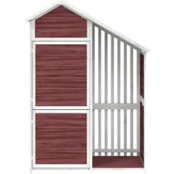 Discount Redskabsskur i massivt fyrretræ - Opbevaringsløsning til haven | Farve: Mokkafarvet | Størrelse: 120x53,5x170 cm Skure, Garager & Carports