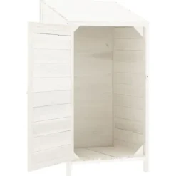 Outlet Redskabsskur i massivt grantræ - Opbevaring til havetilbehør | Størrelse: 55x52x112 cm | Farve: Hvid Skure, Garager & Carports