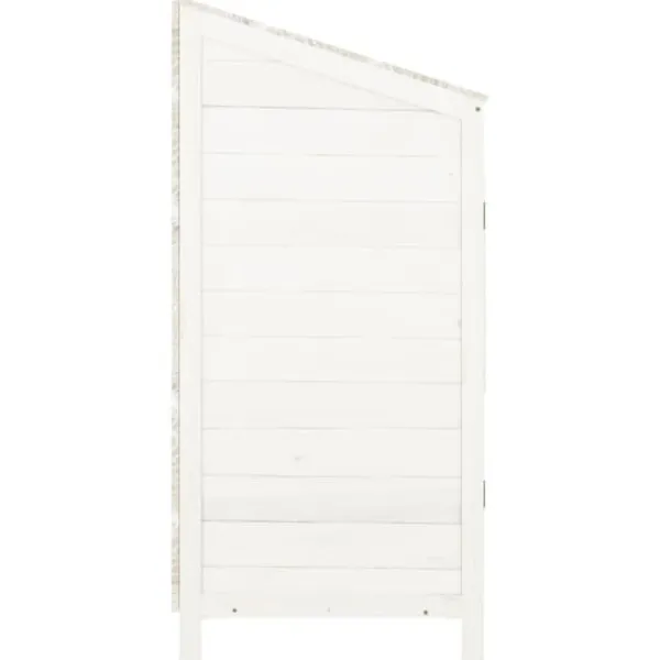 Outlet Redskabsskur i massivt grantræ - Opbevaring til havetilbehør | Størrelse: 55x52x112 cm | Farve: Hvid Skure, Garager & Carports