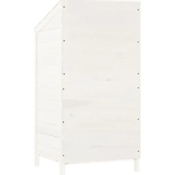 Outlet Redskabsskur i massivt grantræ - Opbevaring til havetilbehør | Størrelse: 55x52x112 cm | Farve: Hvid Skure, Garager & Carports