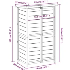 Outlet Redskabsskur til haven 83x57x140 cm massivt fyrretræ mokkafarve - Værktøjsskur - Værktøjsskure - Home & Living Skure, Garager & Carports