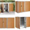 Clearance Redskabsskur til haven 225x89x161 cm galvaniseret stål brun - Værktøjsskur - Værktøjsskure - Home & Living Skure, Garager & Carports