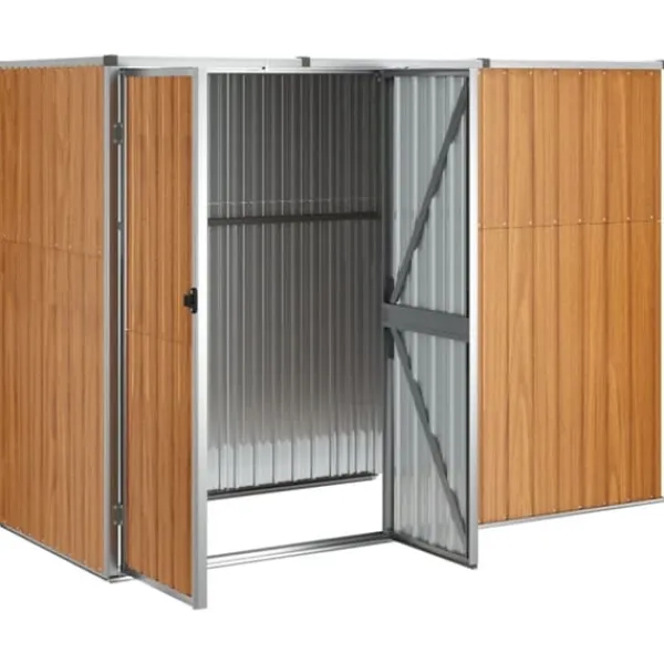 Clearance Redskabsskur til haven 225x89x161 cm galvaniseret stål brun - Værktøjsskur - Værktøjsskure - Home & Living Skure, Garager & Carports