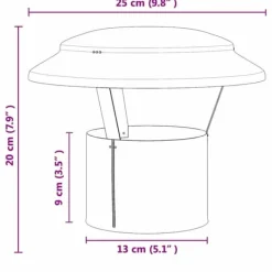 Discount Regndækning til Skorsten - Rustfrit Stål | 25 x 25 x 20 cm | Farve: Sølv Tilbehør Til Brændeovne & Pejse