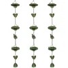 Havedekorationer^Regnkæde 3-pak, 123 cm, metal med fugle & klokke, med ophæng, grøn