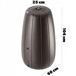 Regntønder^Regnvandstank, 200L kapacitet, holdbar plastik, højde 90 cm, diameter 55 cm, praktisk tap