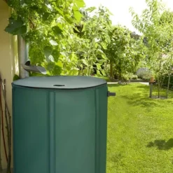 Regntønder^Regnvandstønde, 60 gallon bærbar sammenklappelig regnvandstønde, 24x32,5, grøn