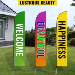 New Reklameflagstangssæt, 488 cm, Aluminium, Udendørs Display Flag & Vindposer