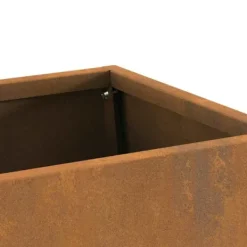 Brændeovne^Rektangulær bålplads i forvitret stål - Udendørs bålsted | Størrelse: 60x35x100 cm | Farve: Brun