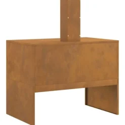 New Rektangulær bålsted i stål - Pulverlakeret design | Størrelse: 80x50x96 cm | Farve: Brun Pejse