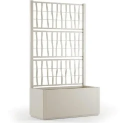 Krukker & Plantebeholdere^Rektangulär Ethica blomlåda 80 cm med kritspaljé