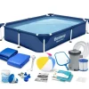 Bestway Pooler^Rektangulær rammepool 221x150x43 cm 16-i-1 56401N