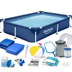 Bestway Pooler^Rektangulær rammepool 221x150x43 cm 16-i-1 56401N