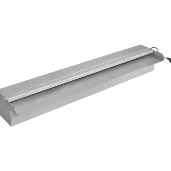 Discount Rektangulær vandfaldsfontæne med LED-lys rustfrit stål 60 cm - Fontæner Springvand & Damme