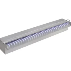 Discount Rektangulær vandfaldsfontæne med LED-lys rustfrit stål 60 cm - Fontæner Springvand & Damme
