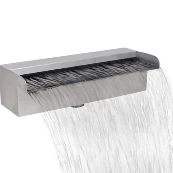 vidaXL Springvand & Damme^Rektangulær vandfaldsfontæne til pool rustfrit stål 30 cm - Fontæner