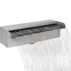 vidaXL Springvand & Damme^Rektangulær vandfaldsfontæne til pool rustfrit stål 30 cm - Fontæner