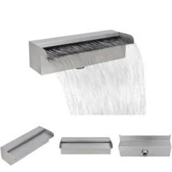 Outlet Rektangulær vandfaldsfontæne til pool rustfrit stål 30 cm - Fontæner Springvand & Damme
