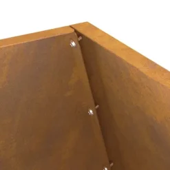 Pejse^Rektangulært Bålsted i Forvitret Stål - Moderne Udendørs Pejs | Størrelse: 50x50x100 cm