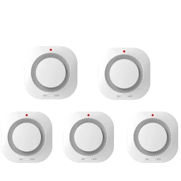 Discount Røgalarm, Optisk Sensing, Smart Home Kompatibilitet,5PCS Røg- & Kulmonoxiddetektorer