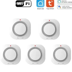 Discount Røgalarm, Optisk Sensing, Smart Home Kompatibilitet,5PCS Røg- & Kulmonoxiddetektorer