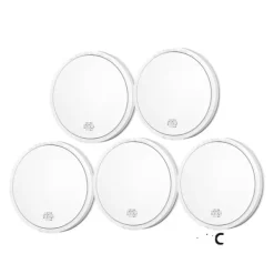 Røg- & Kulmonoxiddetektorer^Røgalarm, 10-års batterilevetid, 85 dB alarm,5PC