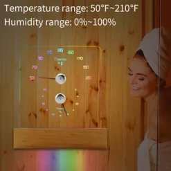 Sauna^RGB saunatermometer - nøjagtige temperatur- og luftfugtighedsaflæsninger