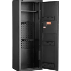 Pengeskabe^Rifle Safe 6-8 Våben, Digital Tastatur, Lås, Aftagelig Hylde, Stål, Sikker Opbevaring, Robust Design.