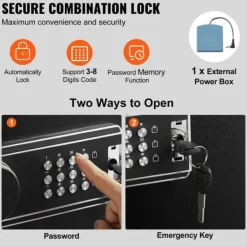 Pengeskabe^Rifle Safe 6-8 Våben, Digital Tastatur, Lås, Aftagelig Hylde, Stål, Sikker Opbevaring, Robust Design.