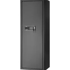 Pengeskabe^Rifle Safe 6-8 Våben, Digital Tastatur, Lås, Aftagelig Hylde, Stål, Sikker Opbevaring, Robust Design.