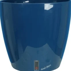 Online RIVIERA EVA NY rund blomlåda - Plast - Diameter 31 cm - Blå Krukkeplanter Indendørs
