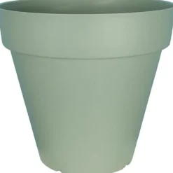Krukkeplanter Indendørs^RIVIERA SOLEILLA rund blomsterkasse - Plastik - Diameter 50 cm - Lergrøn