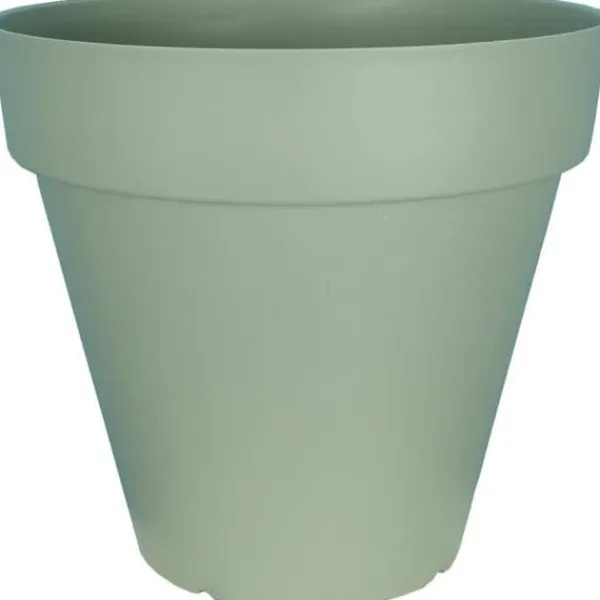 Krukkeplanter Indendørs^RIVIERA SOLEILLA rund blomsterkasse - Plastik - Diameter 50 cm - Lergrøn