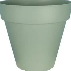 Clearance RIVIERA SOLEILLA rund blomsterkasse - Plastik - Diameter 50 cm - Lergrøn Krukkeplanter Indendørs